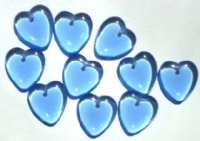 10 7x24mm Transparent Light Sapphire Glass Heart Pendant Beads